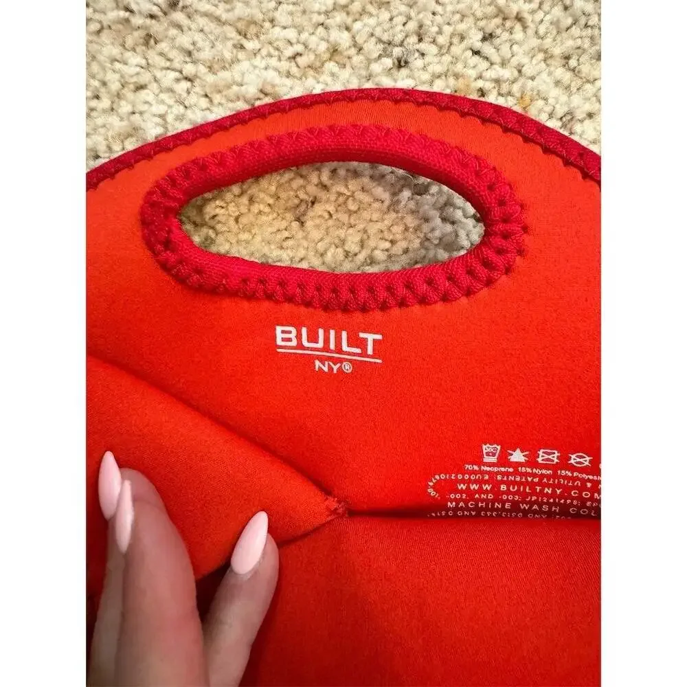 Built NY Three Wine Bottle Tote Carrier Bag Red Insulated Reusable